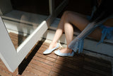 wave ribbon flat shoes