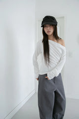 slim raglan off-shoulder top(4colors)