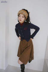 Real Button Embroidered Knit Cardigan