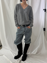 Alphaca wool hair v neck cardigan(4color)