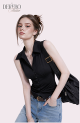 Steady Collar Halter Sleeveless Top