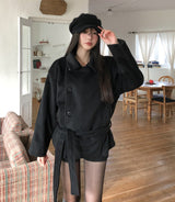 フォーブ ベルトハイネックハーフコート