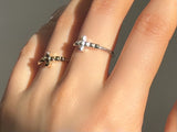 Mini Stud Cross Ring