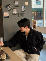 Remind knit zip up