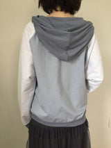 Block Cutout Hoodie Zip-Up
