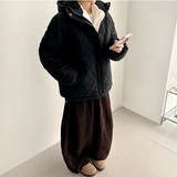 Sand corduroy side pin-tuck wide pants