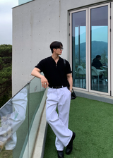 Jake Silket Hachi Half Zip-up Short Sleeve Knit