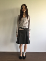 Fold wrap midi skirt (2color)
