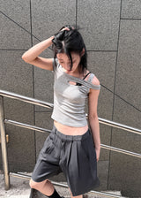  TWO-PINTUCK HARF PANTS
