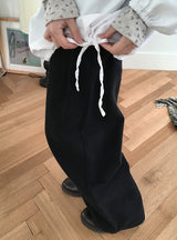 フシピンタックコットンワイドパンツ