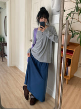 26SS★ [BAONHAUS] Ketone Banding Long Skirt