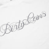 DirtyCoins スクリプトワッフル長袖Tシャツ ホワイト