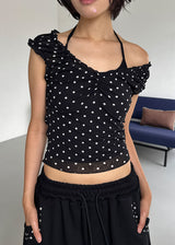 SHIRRING DOT 2-WAY TOP