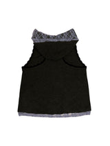 FLORAL LACE DOUBLE HOOD SLEEVELESS / CHARCOAL