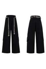 Belted Straight Cut Jeans