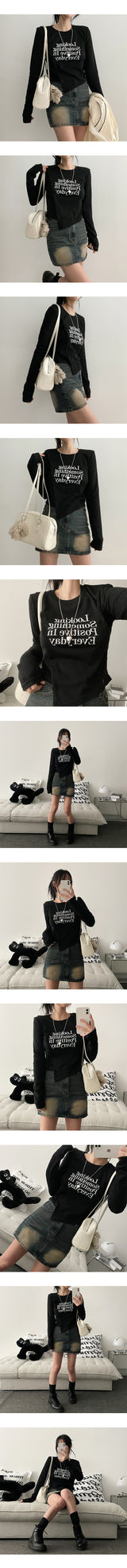 Rookie Diagonal Slice Ribbed Long Sleeve Tee