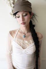 Flower love star necklace (Clear/Blue)