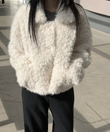 [F/W] Soft boucle hair fur jacket(2color)