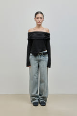 Buckle Denim Pants