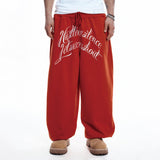 Lettering Balloon Sweatpants - RED