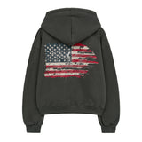 eagle hood zip up (dark grey)