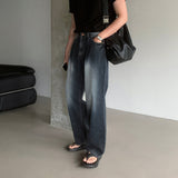 LMN Labo Wide Brush Pintuck Denim Pants (2 colors)