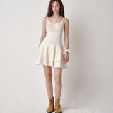 Punching Tiered Dress (Cream)