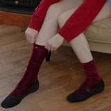 ベルベットミドルソックス (BURGUNDY)