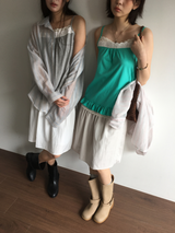 Marine button midi skirt (3color)