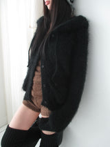 winter knit hoodie