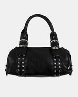 Clune Stud Eyelet Buckle Leather Shoulder Bag