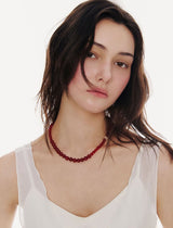 26SS★ H Edition (W) Red Jade Gradation Beaded Necklace