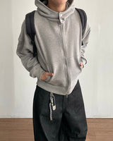 Compact Crop High-neck Hood Zip-up