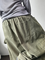 Turi Carpenter Rivet Balloon Cotton Washed Long Pants 4 Colors 