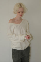 C ONE-SHOULDER KNIT_IVORY