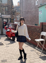 アゲインベーシックコットンルーズフィットⅤネックニット (5color)