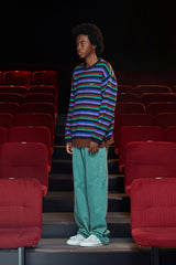 STRIPE MOHAIR KNIT / NAVY