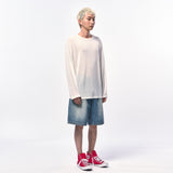 シースルー長袖Tシャツ WHITE IVORY