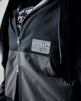 [UPDRAFT]NYLON MIXED COTTON ZIP-UP GREY