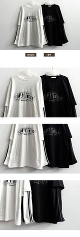 レスラインレイヤードロングスリーブTシャツ