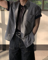 Faro check roll-up short-sleeve shirt