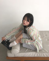  Karia see-through Stripe Shirt