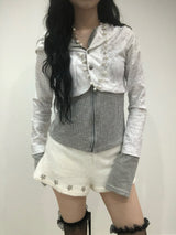 Fuzzy Snow Stud Mini Shorts