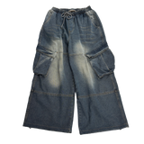  retro denim cargo pants