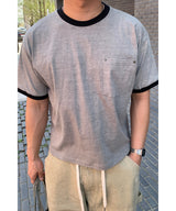 クロップピグメントリンガーTシャツ