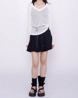 Yeori 3-Piece Set: T-shirt + Sleeveless Bra Top + Elastic Skirt Shorts