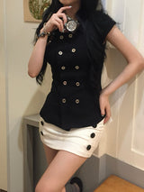 Muse Double Button Tee