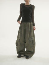 Toni pintuck cargo pants -3C