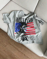 American Flag Cropped Short Sleeve Tee