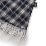 Fur Check Long Skirt [Vintage blue]